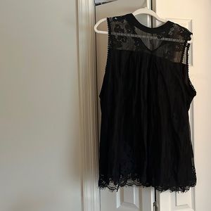 Black lace business casual shirt